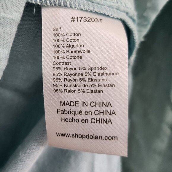 Anthropologie Dolan Blouse Small Blue Alvia Peasant 3/4 Balloon Sleeve Cotton - Picture 8 of 14